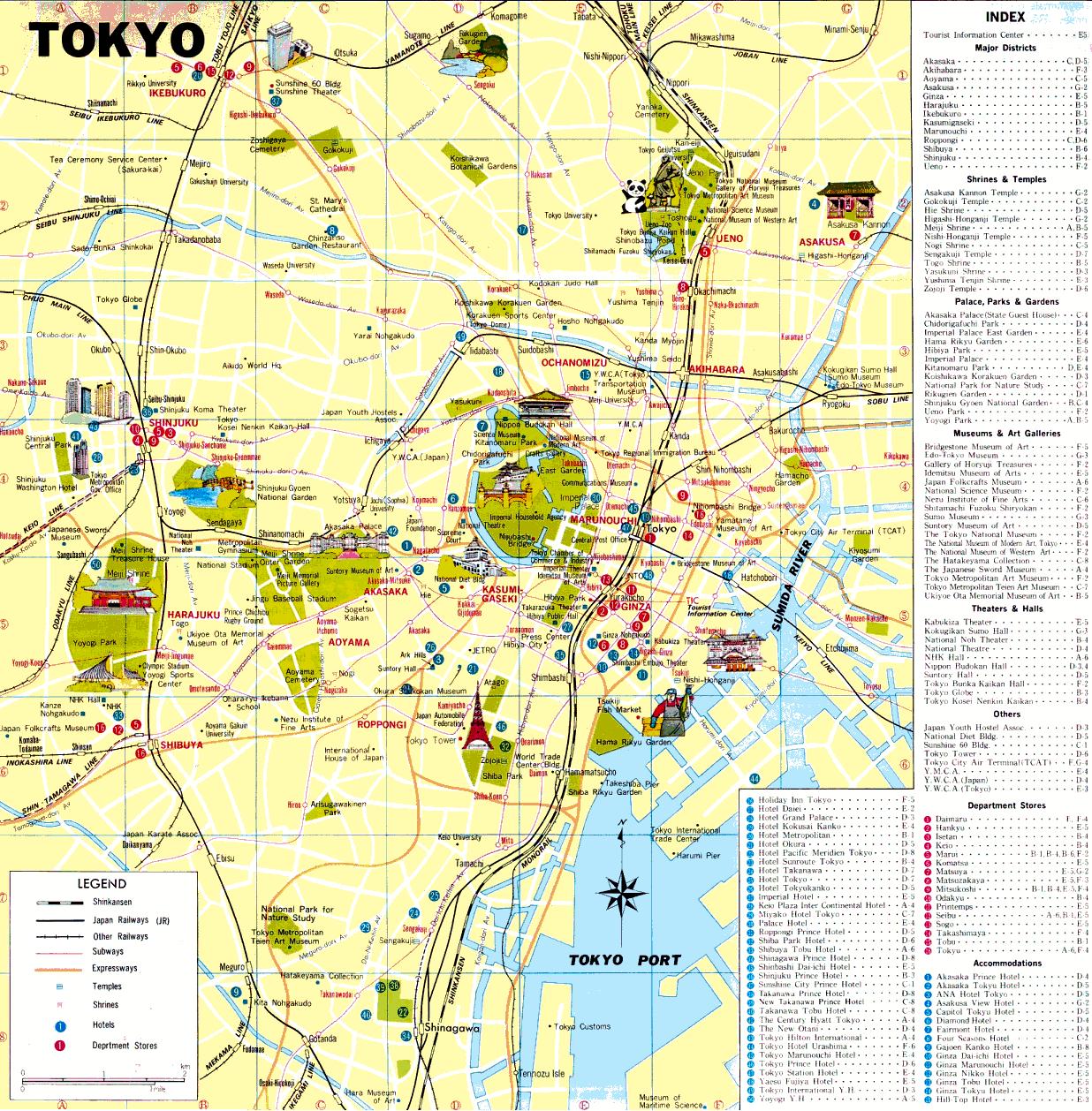 東京の観光スポットマップ 東京の観光名所の地図 督