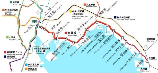地図の京葉線