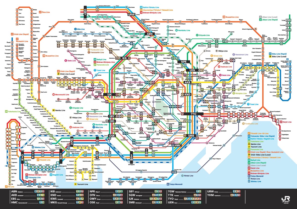 地図JR各線東京