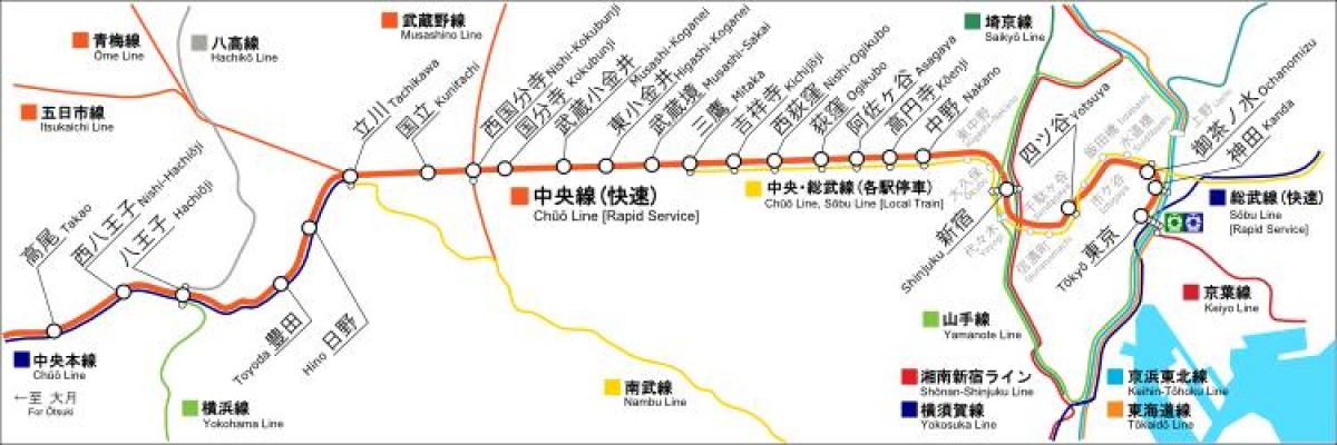 東京都中央線地図