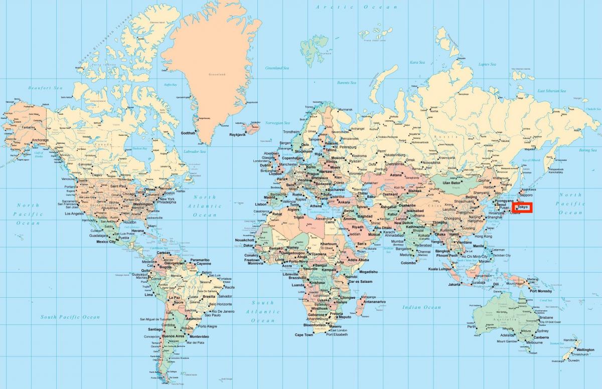 東京で世界地図