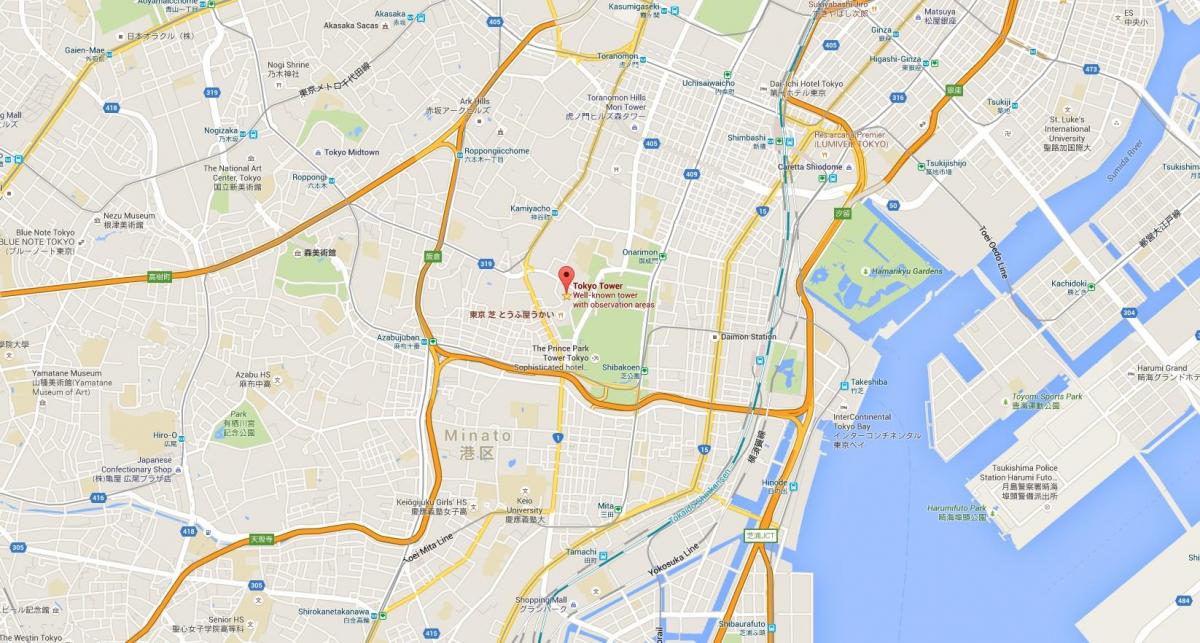 東京タワーの地図
