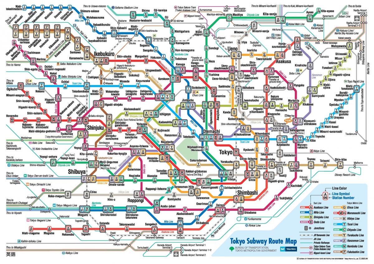 東京の公共交通機関地図