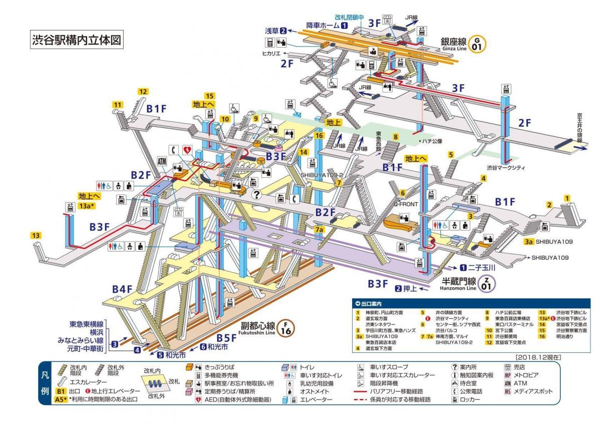 渋谷メトロ駅構内図