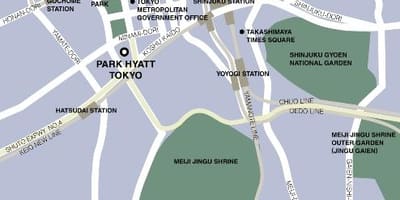 地図のパークハイアット東京