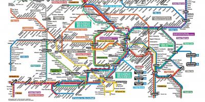 東京都JR線-地図英語